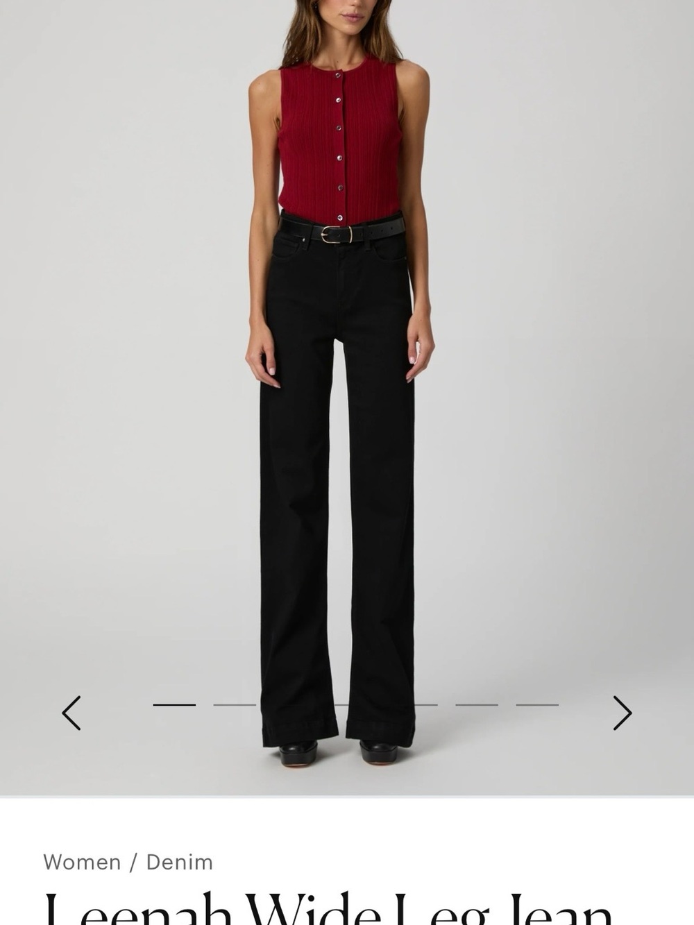 PAIGE Black Wide Leg Jeans